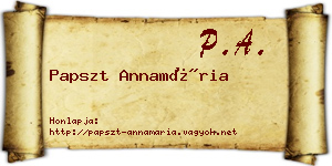 Papszt Annamária névjegykártya
