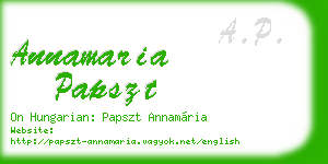 annamaria papszt business card