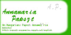 annamaria papszt business card